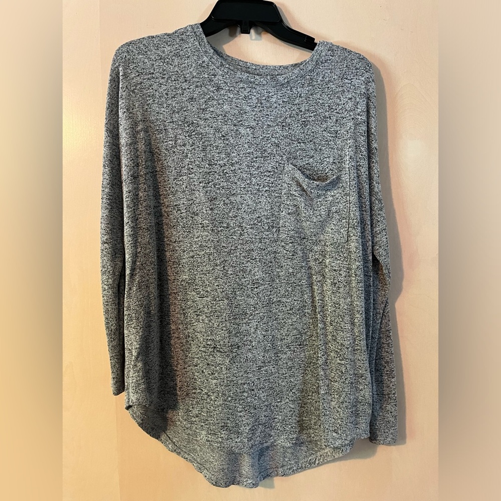 CASUAL LONG SLEEVE LOOSE FIT GREY SHIRT